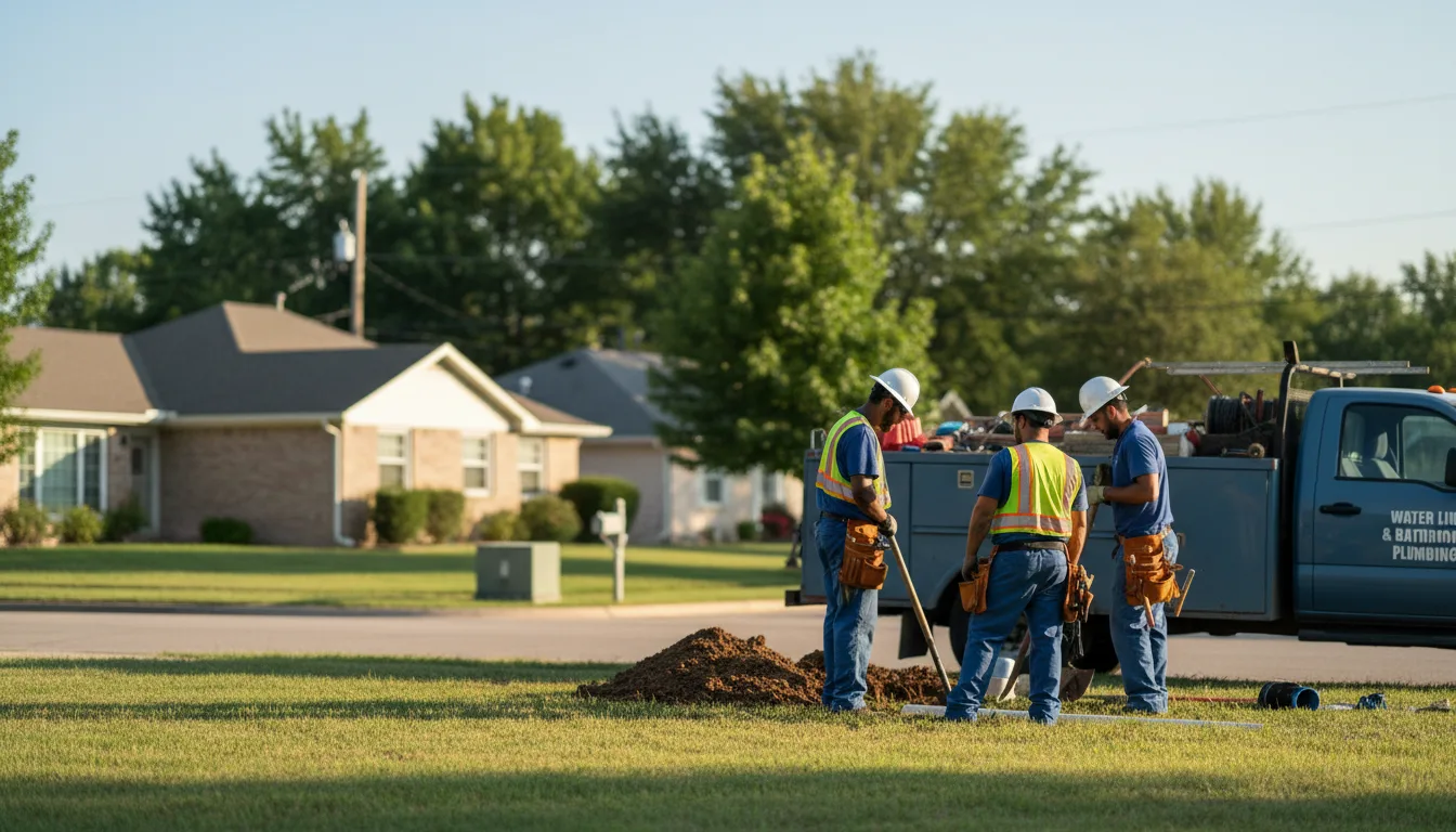 Residential water line and bathroom plumbing service in Ochelata, OK